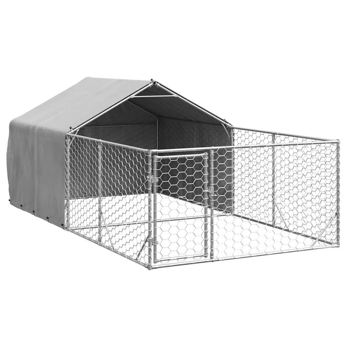Canisa de exterior cu alergare 4x2x1,5 m otel galvanizat - WALTI WALTI