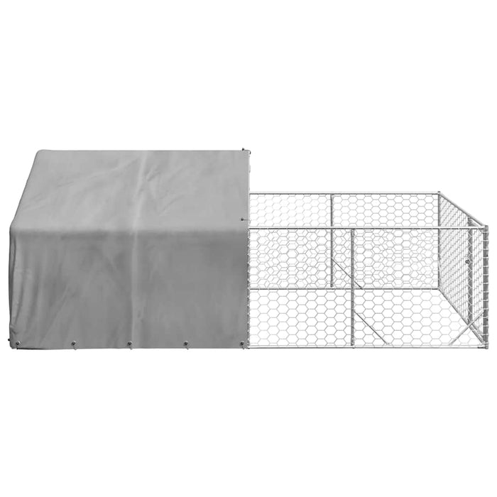 Canisa de exterior cu alergare 4x2x1,5 m otel galvanizat - WALTI WALTI