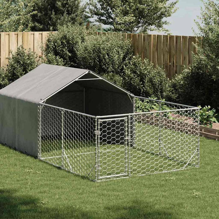 Canisa de exterior cu alergare 4x2x1,5 m otel galvanizat - WALTI WALTI