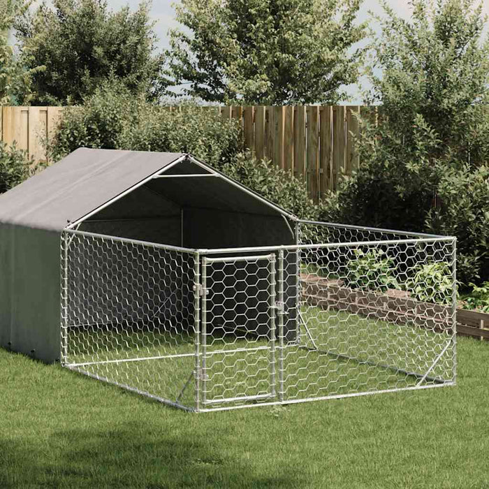 Canisa de exterior cu alergare 5x2x1,5 m otel galvanizat - WALTI WALTI