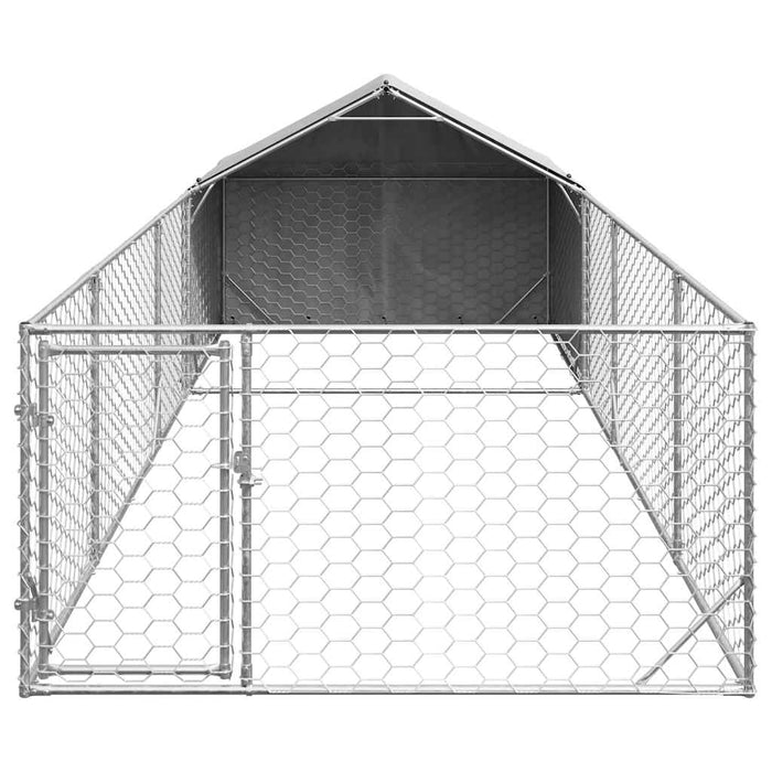 Canisa de exterior cu alergare 6x2x1,5 m otel galvanizat - WALTI WALTI