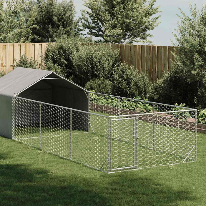 Canisa de exterior cu alergare 6x2x1,5 m otel galvanizat - WALTI WALTI