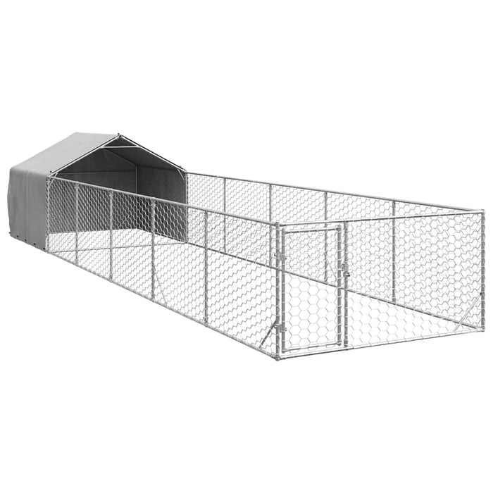 Canisa de exterior cu alergare 8x2x1,5 m otel galvanizat - WALTI WALTI