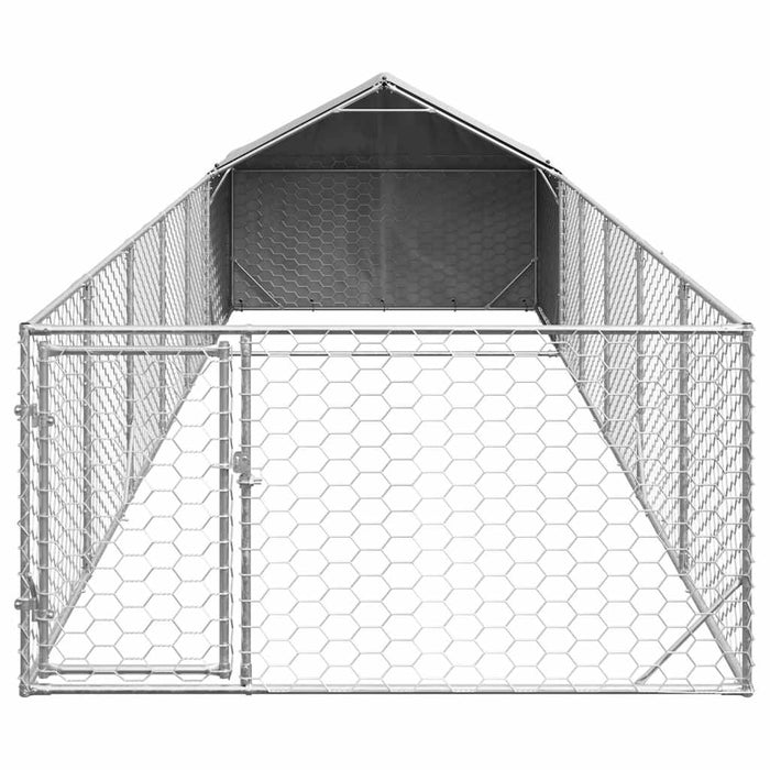 Canisa de exterior cu alergare 8x2x1,5 m otel galvanizat - WALTI WALTI