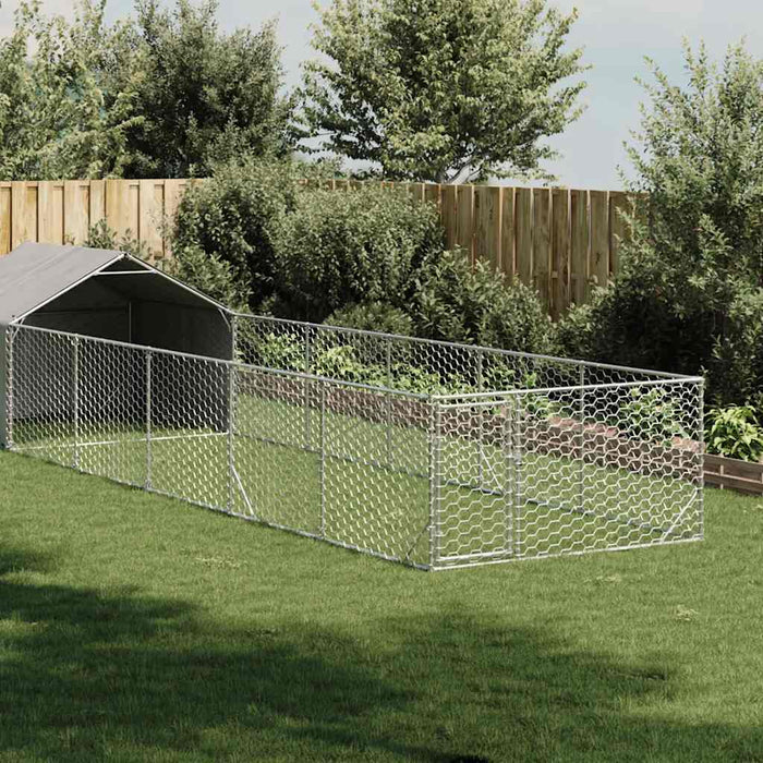 Canisa de exterior cu alergare 8x2x1,5 m otel galvanizat - WALTI WALTI