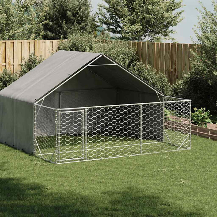 Canisa de exterior cu alergare 3x3x1,9 m otel galvanizat - WALTI WALTI