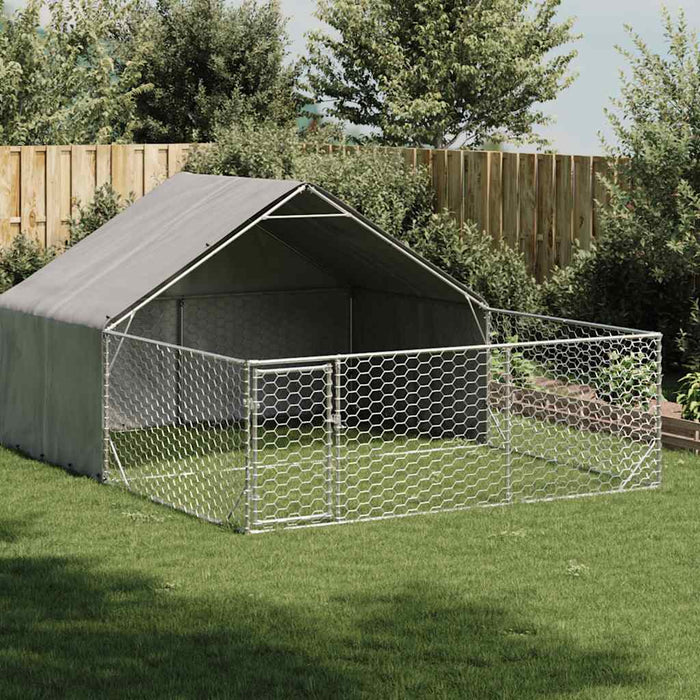 Canisa de exterior cu alergare 4x3x1,9 m otel galvanizat - WALTI WALTI