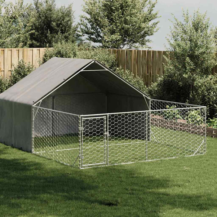 Canisa de exterior cu alergare 5x3x1,9 m otel galvanizat - WALTI WALTI