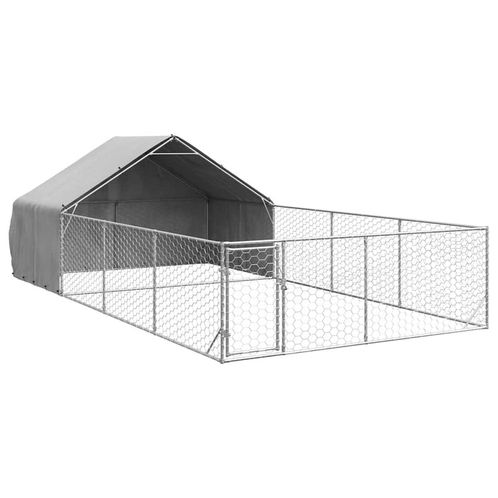 Canisa de exterior cu alergare 7x3x1,9 m otel galvanizat - WALTI WALTI