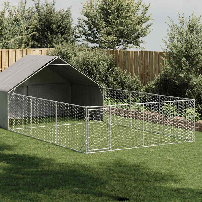 Canisa de exterior cu alergare 7x3x1,9 m otel galvanizat - WALTI WALTI