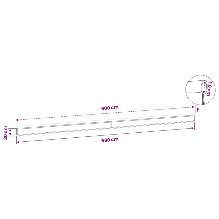 Înlocuire pentru faldurile de awning Bej 580 x 20 cm Poliester WALTI