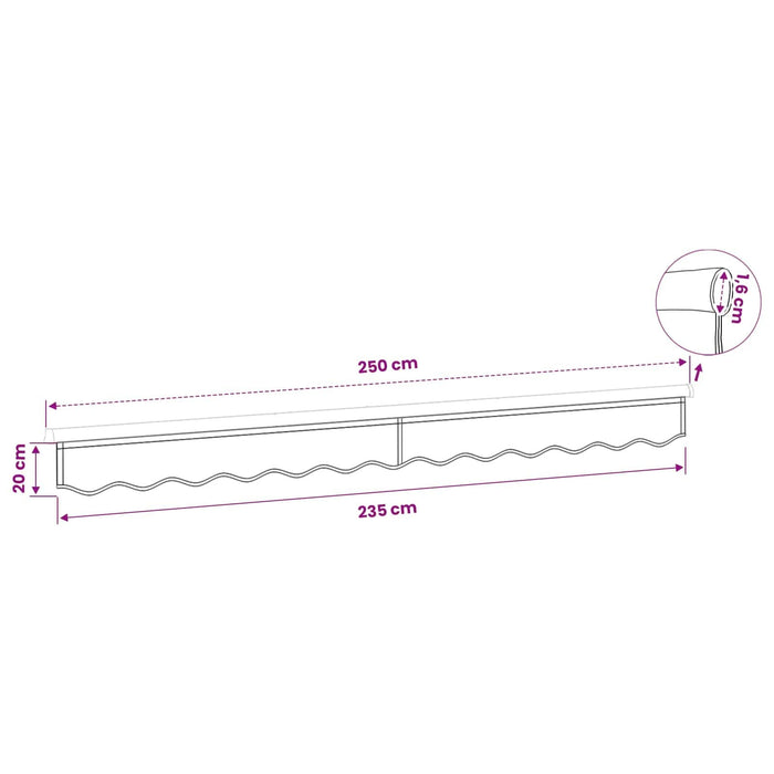 Înlocuire pentru faldurile de awning Gri deschis 230 x 20 cm WALTI