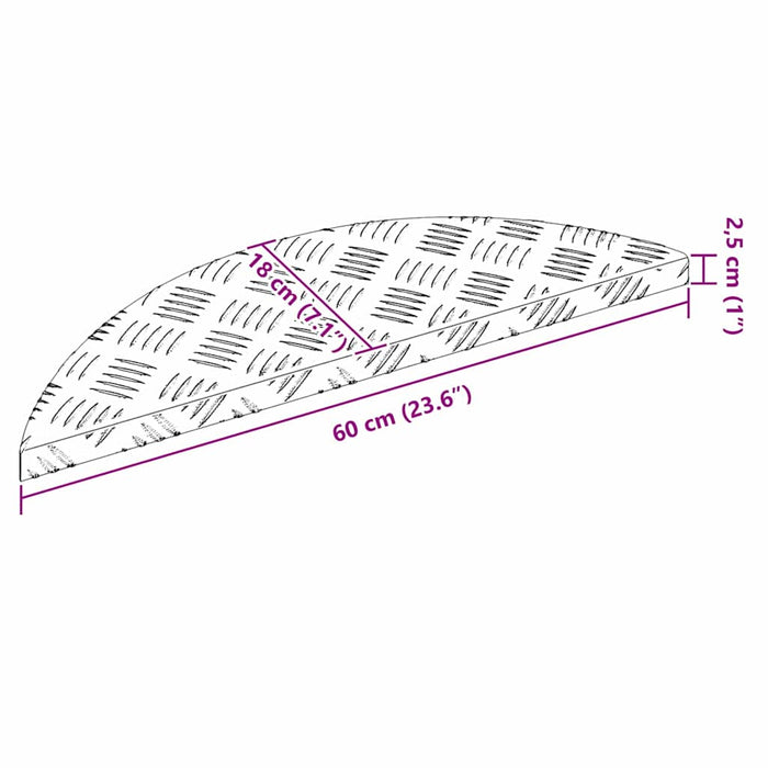 Trepte Semilună 15 pcs Argintiu 60 x 18 cm Aluminiu - WALTI WALTI
