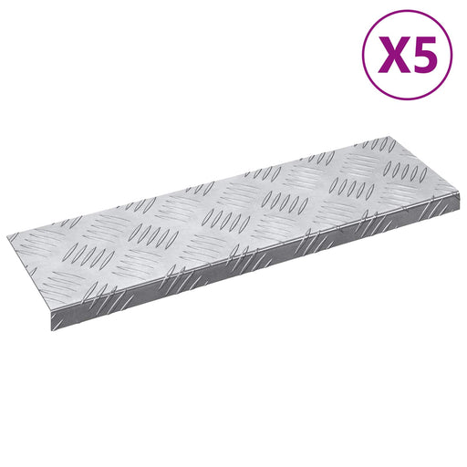 Trepte Dreptunghiular 5 pcs Argintiu 60 x 18 cm Aluminiu - WALTI WALTI
