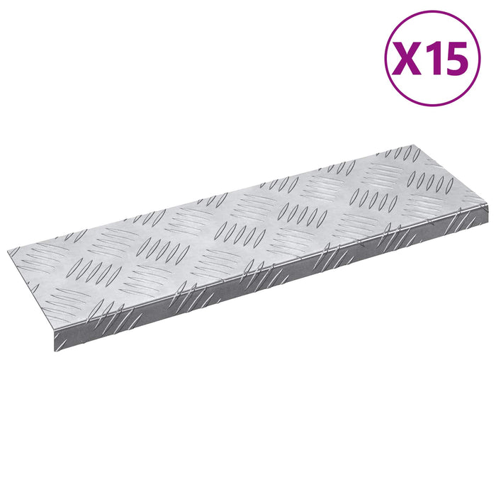 Trepte Dreptunghiular 15 pcs Argintiu 60 x 18 cm Aluminiu - WALTI WALTI