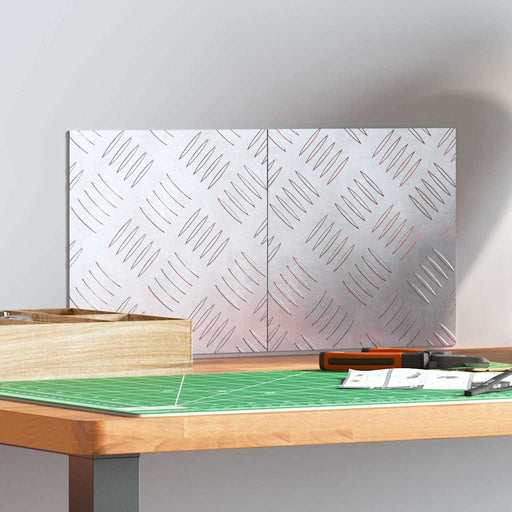 Plăci cu tablouri 2 pcs Argintiu 20 x 20 cm Aluminiu - WALTI WALTI