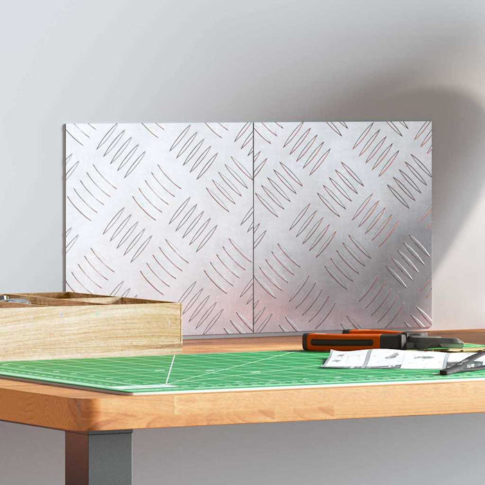 Plăci cu tablouri 2 pcs Argintiu 20 x 20 cm Aluminiu - WALTI WALTI