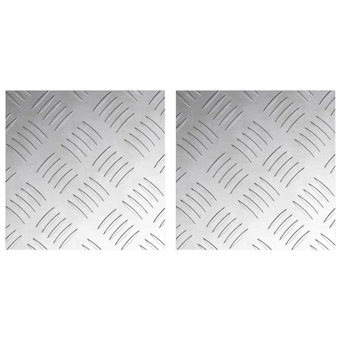 Plăci cu tablouri 2 pcs Argintiu 20 x 20 cm Aluminiu - WALTI WALTI