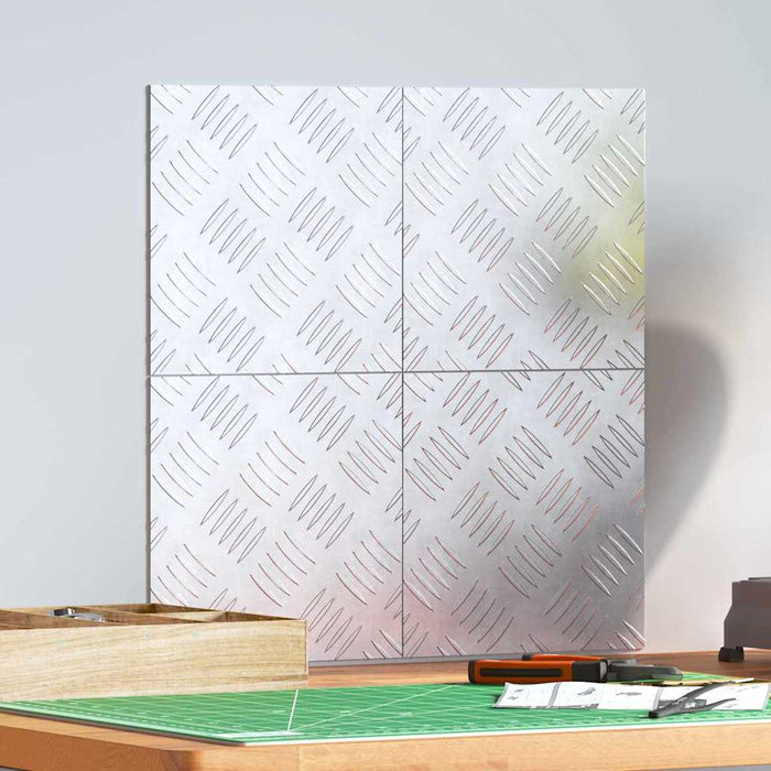 Plăci cu tablouri 4 pcs Argintiu 20 x 20 cm Aluminiu - WALTI WALTI