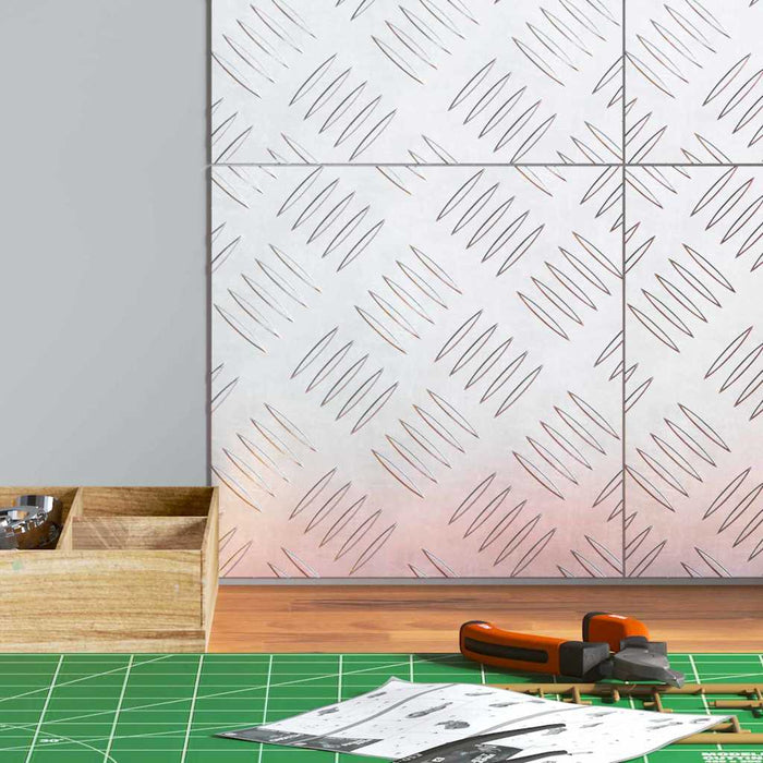 Plăci cu tablouri 4 pcs Argintiu 20 x 20 cm Aluminiu - WALTI WALTI