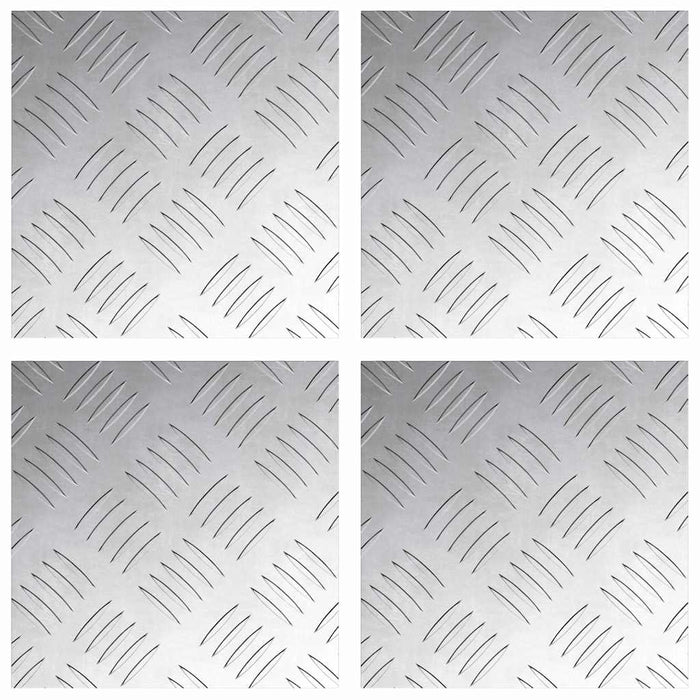 Plăci cu tablouri 4 pcs Argintiu 20 x 20 cm Aluminiu - WALTI WALTI