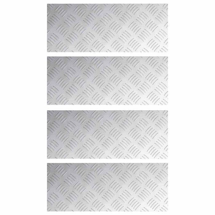 Plăci cu tablouri 4 pcs Argintiu 50 x 20 cm Aluminiu - WALTI WALTI