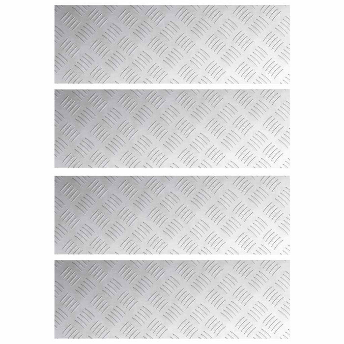 Plăci cu tablouri 4 pcs Argintiu 60 x 20 cm Aluminiu - WALTI WALTI