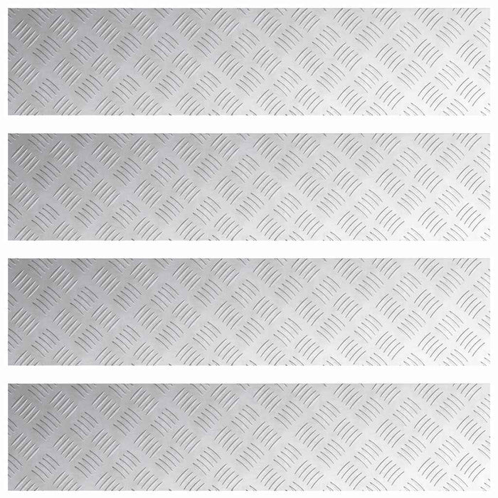 Plăci cu tablouri 4 pcs Argintiu 90 x 20 cm Aluminiu - WALTI WALTI