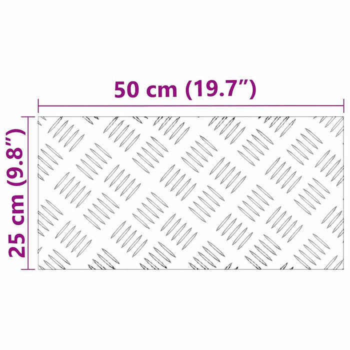 Plăci cu tablouri 4 pcs Argintiu 50 x 25 cm Aluminiu - WALTI WALTI
