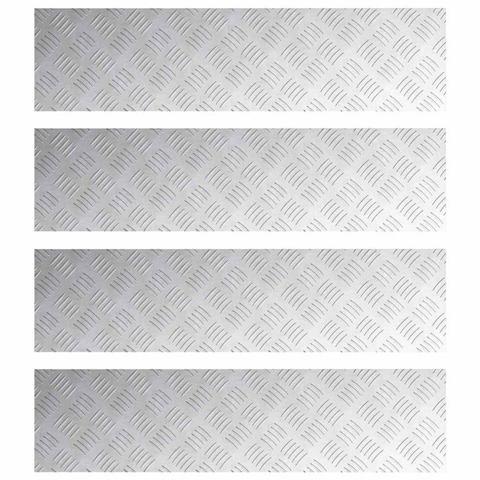 Plăci cu tablouri 4 pcs Argintiu 100 x 25 cm Aluminiu - WALTI WALTI
