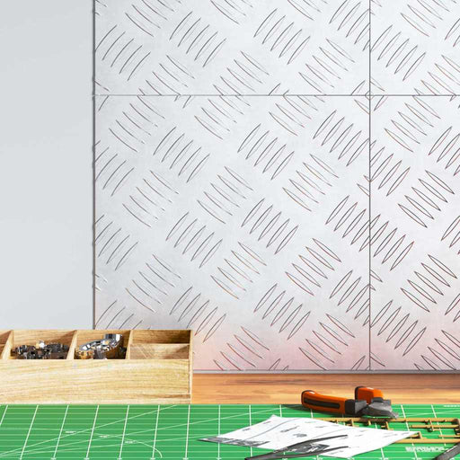 Plăci cu tablouri 4 pcs Argintiu 30 x 30 cm Aluminiu - WALTI WALTI