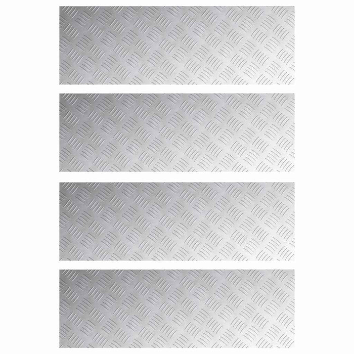 Plăci cu tablouri 4 pcs Argintiu 90 x 30 cm Aluminiu - WALTI WALTI