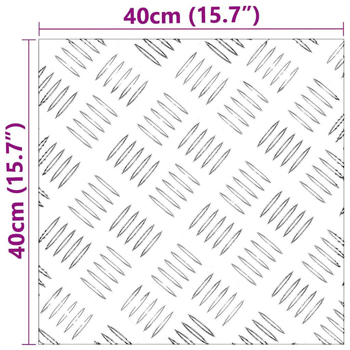 Plăci cu tablouri 4 pcs Argintiu 40 x 40 cm Aluminiu - WALTI WALTI