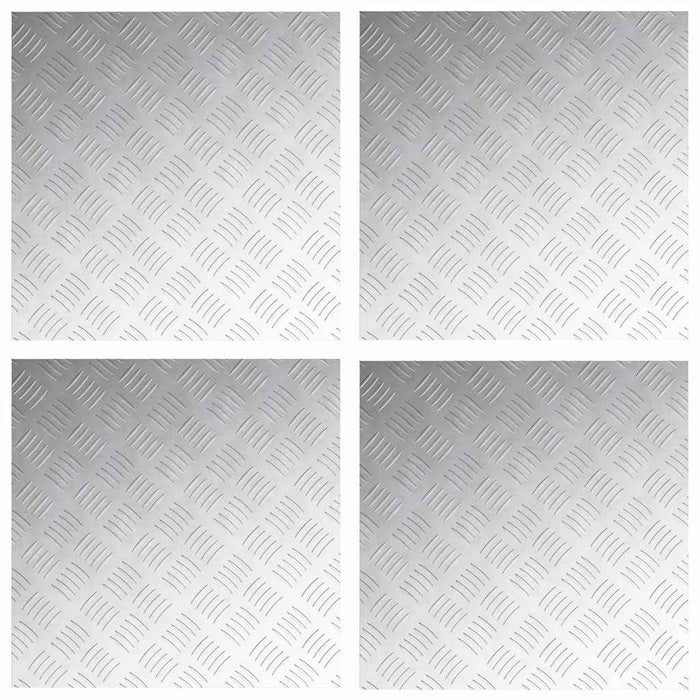 Plăci cu tablouri 4 pcs Argintiu 50 x 50 cm Aluminiu - WALTI WALTI