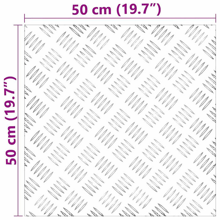 Plăci cu tablouri 4 pcs Argintiu 50 x 50 cm Aluminiu - WALTI WALTI