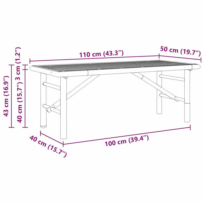 Masă de cafea Maro 110 x 50 x 43 cm Bambus - WALTI WALTI
