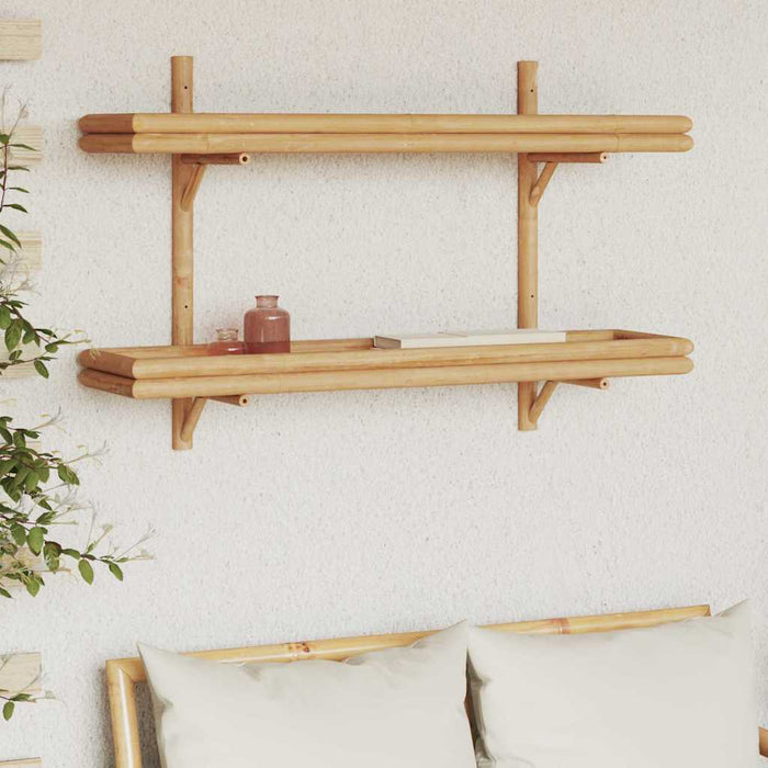 Poliță cu raft Pe perete Maro 100 x 26 x 60 cm Bambus - WALTI WALTI