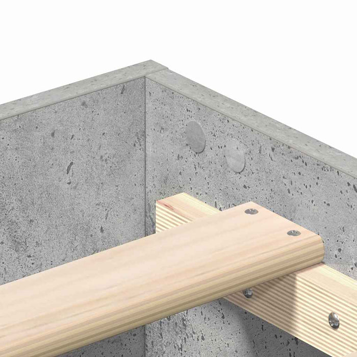 Cadru de pat Gri beton 90 x 200 cm Lemn compozit - WALTI WALTI
