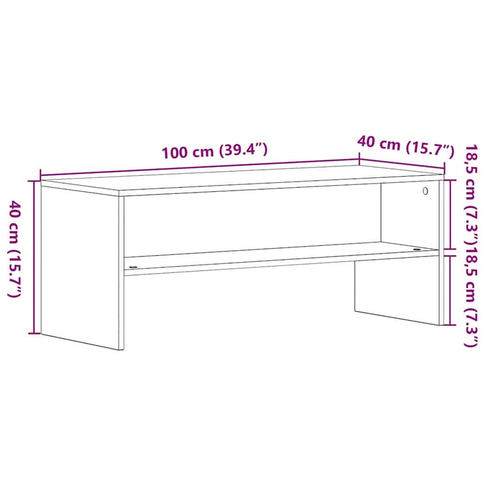 Dulap TV Stejar Negru 100x40x40 cm Lemn prelucrat - WALTI WALTI