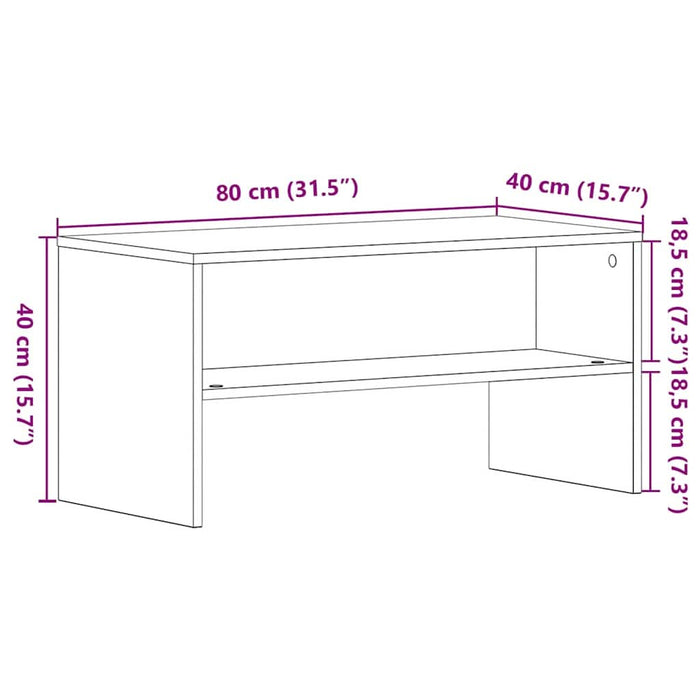 Dulap TV Stejar Negru 80x40x40 cm Lemn prelucrat - WALTI WALTI
