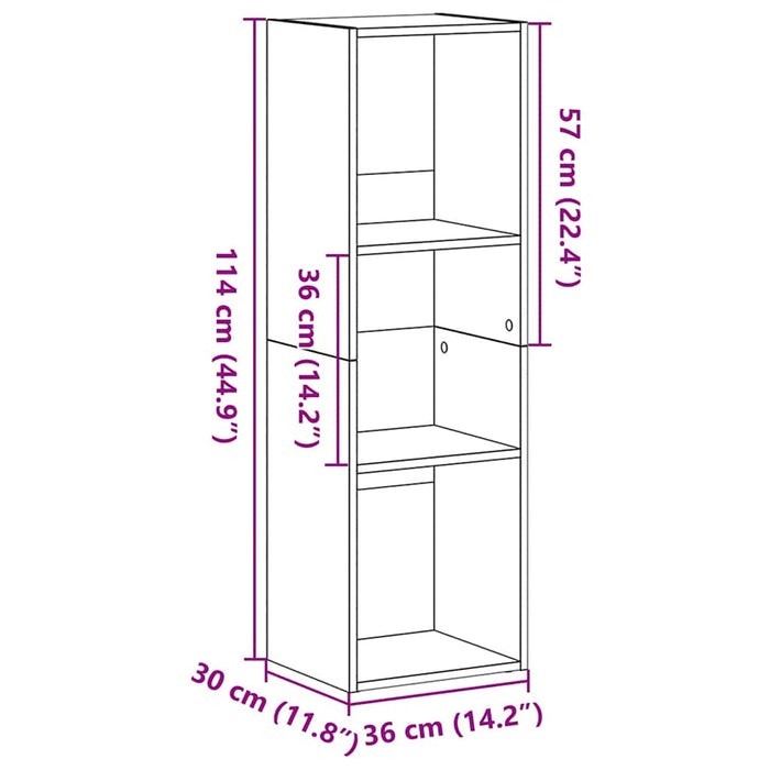 Bibliotecă stejar negru 36x30x114 cm lemn prelucrat - WALTI WALTI