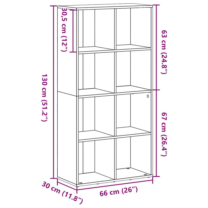 Bibliotecă stejar negru 66x30x130 cm lemn prelucrat - WALTI WALTI