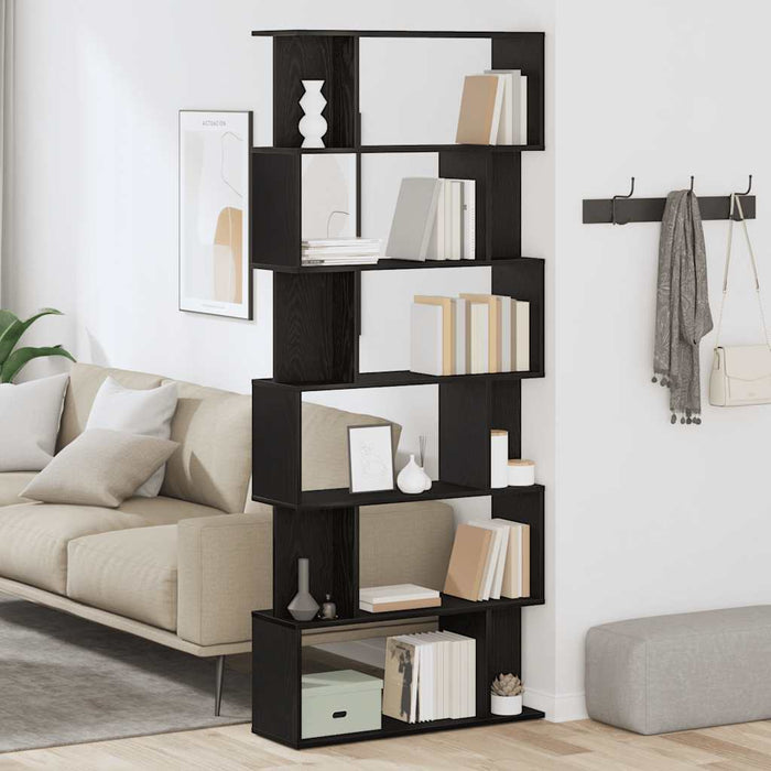 Bibliotecă stejar negru 80x24x190,5 cm lemn prelucrat - WALTI WALTI