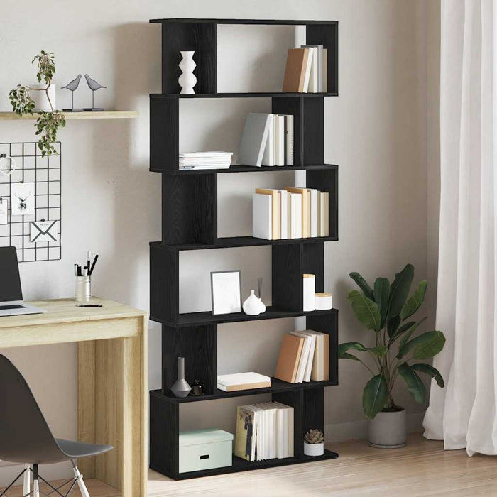 Bibliotecă stejar negru 80x24x190,5 cm lemn prelucrat - WALTI WALTI