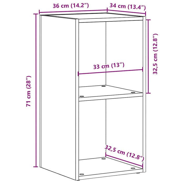 Cutie de depozitare LP Stejar negru 71x34x36 cm Lemn prelucrat - WALTI WALTI