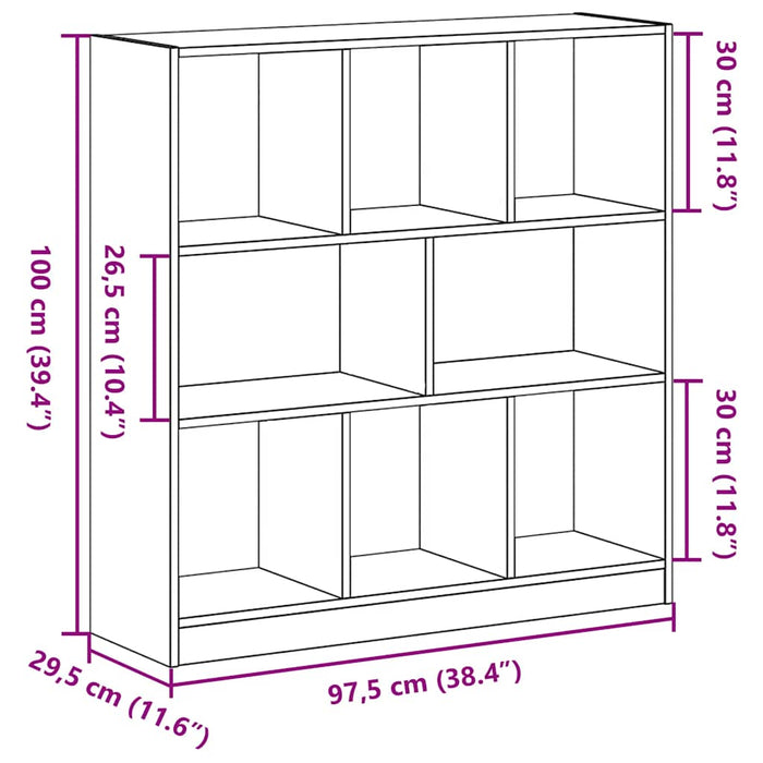 Dulap cu cărți stejar negru 97,5x29,5x100 cm lemn prelucrat - WALTI WALTI