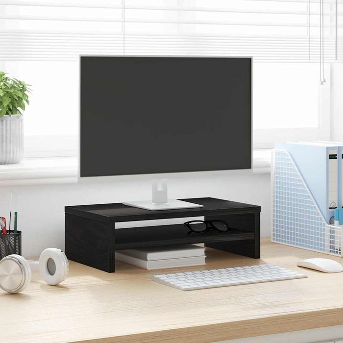 Suport monitor stejar negru 42x24x13 cm lemn prelucrat - WALTI WALTI