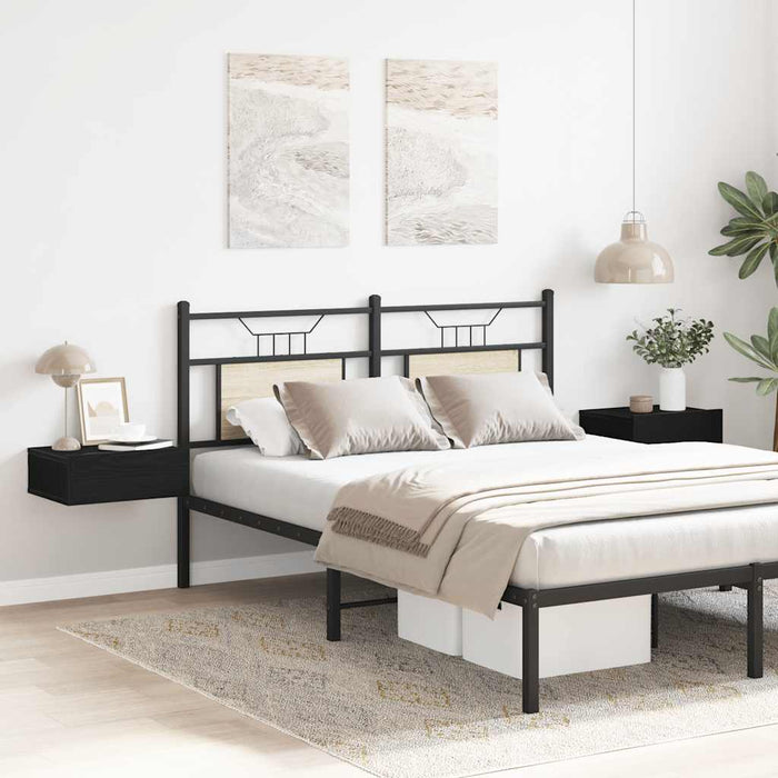 Noptiere plutitoare 2 buc. stejar negru 40x32x15 cm lemn stratificat - WALTI WALTI