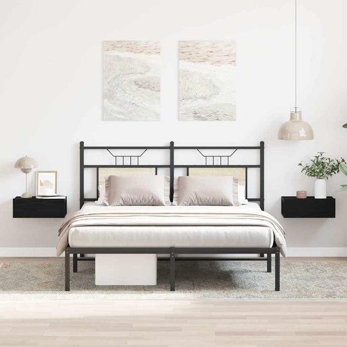 Noptiere plutitoare 2 buc. stejar negru 40x32x15 cm lemn stratificat - WALTI WALTI