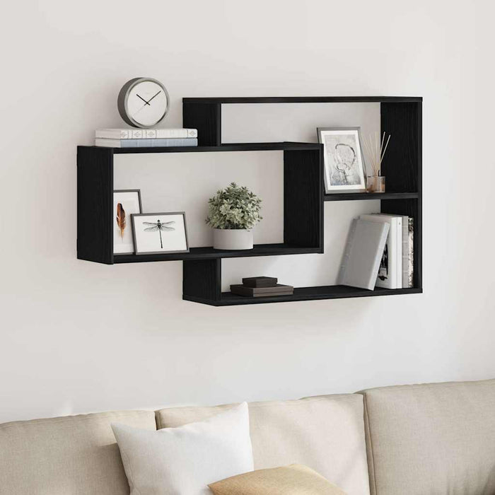 Raft de perete stejar negru 104x20x58,5 cm lemn prelucrat - WALTI WALTI